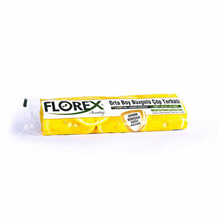 Florex 401 Limon Kokulu Büzgülü Orta SARI Çöp Poşeti