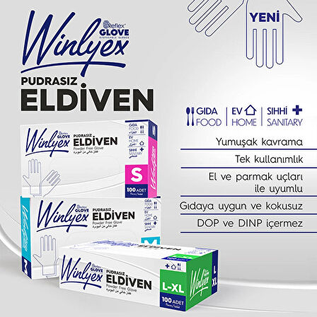 Reflex winlyex Pudrasız Eldiven 100' LÜ  