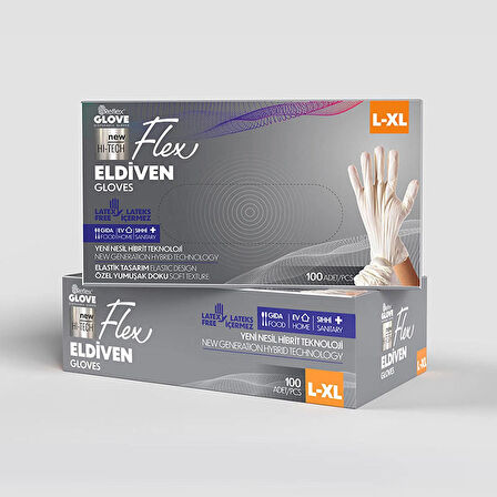 FLEKX TEK KULLANIMLIK ELDİVEN 100'LÜ BEJ