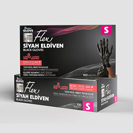 REFLEX FLEX TEK KULLANIMLIK SİYAH ELDİVEN 100' LÜ