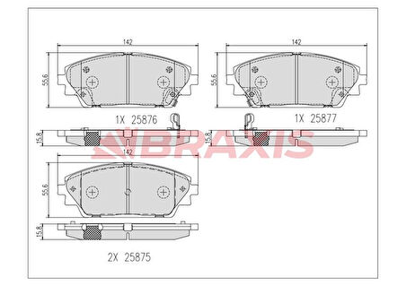 Mazda Fren Balatası On Mazda CX 3 15-> Mazda 3 13-> - Braxıs Aa0671
