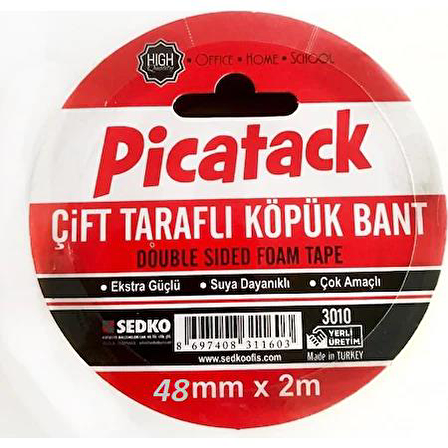 Picatack Çift Taraflı Köpük Bant 48 MM X 2 M