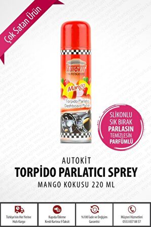 Torpido Parlatıcı Kokulu Oto Silikonu Mango 200ml