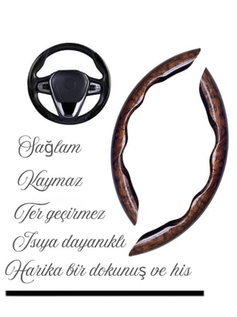 Karbon Fiber Direksiyon Kılıfı Direksiyon Koruyucu Kılıf Kahverengi