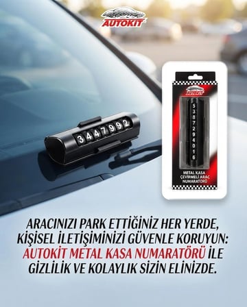 Metal Kasa Çevirmeli Araç Numaratörü – Park Telefon Numarası Göstergesi