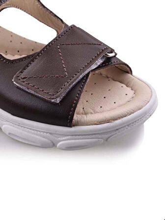 GÖRK Bebe Çocuk Genç Ortopedik Hakiki Deri Unisex Kız Erkek Sandalet