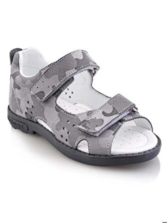 ERSE Bebe Çocuk Genç Unisex Kız Erkek Ortopedik Extra Hafif Günlük Spor Kamuflaj Baskılı Hakiki Deri Sandalet