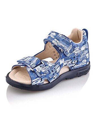 ERSE Bebe Çocuk Genç Unisex Kız Erkek Ortopedik Extra Hafif Günlük Spor Kamuflaj Baskılı Hakiki Deri Sandalet