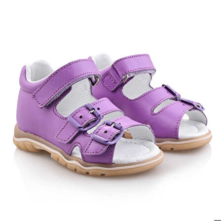ANGI Bebe Çocuk Kız Erkek Unisex Günlük Hakiki Deri Sandalet