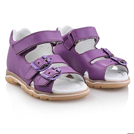 ANGI Bebe Çocuk Kız Erkek Unisex Günlük Hakiki Deri Sandalet