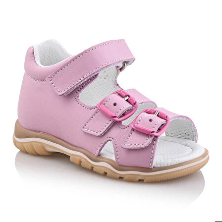 ANGI Bebe Çocuk Kız Erkek Unisex Günlük Hakiki Deri Sandalet