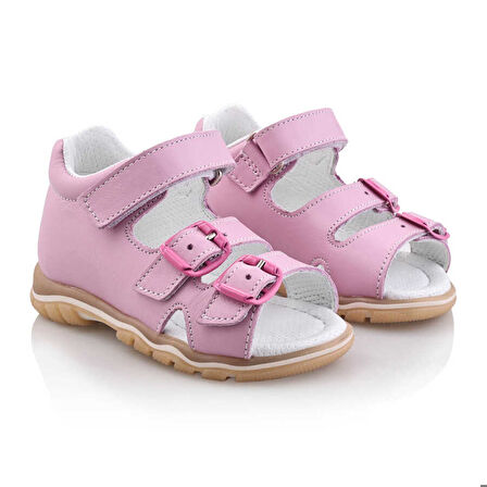 ANGI Bebe Çocuk Kız Erkek Unisex Günlük Hakiki Deri Sandalet