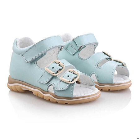 ANGI Bebe Çocuk Kız Erkek Unisex Günlük Hakiki Deri Sandalet