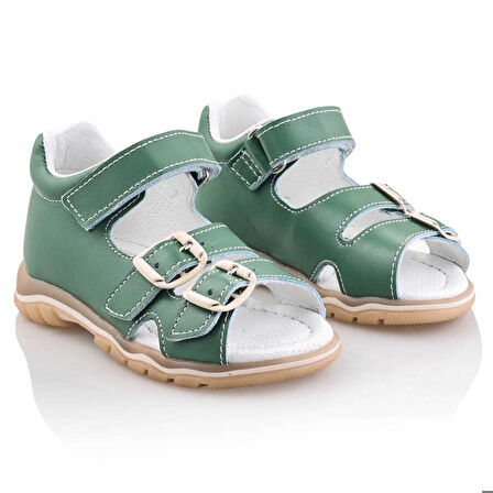 ANGI Bebe Çocuk Kız Erkek Unisex Günlük Hakiki Deri Sandalet