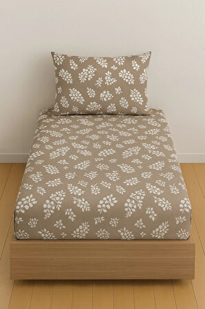 Tek Kişilik Desenli Lastikli Çarşaf Seti 100x200 Cm + 1 Yastık Kılıfı 50x70