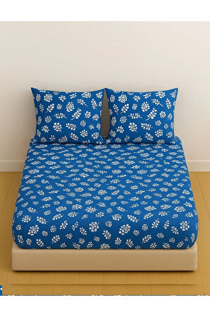 Çift Kişilik Desenli Lastikli Çarşaf Seti 160x200 Cm + 2 Adet Yastık Kılıfı 50x70