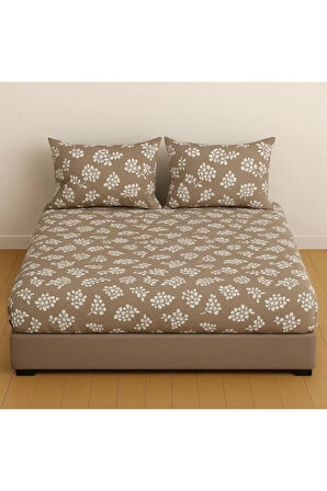 Battal Boy Desenli Lastikli Çarşaf Seti 180x200 Cm + 2 Adet Yastık Kılıfı 50x70