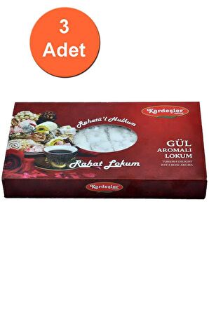 Kardeşler Gül Aromalı Hediyelik Lokum 700 G x 3 Adet