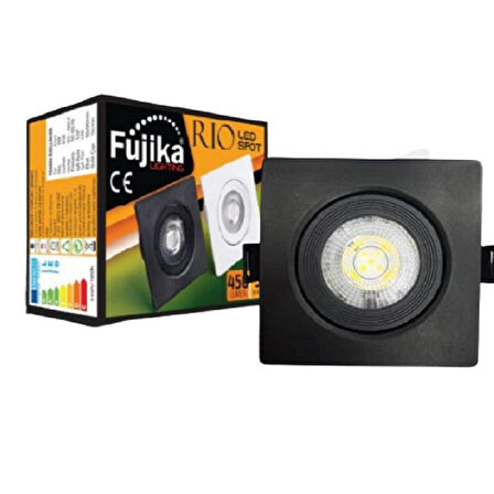 FUJİKA 5W RİO LED SPOT KARE SİYAH KASA GÜN IŞIĞI 4000 K