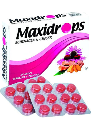 MAXİDROPS PASTİL EKİNEZYA & ZENCEFİL 62 GR (24 DROPS)