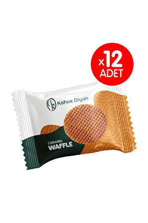 Kahve Diyarı Caramel Waffle x 12 Adet - 72 Gramlık 2’li Karamel Dolgulu Waffle