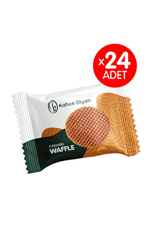 Kahve Diyarı Caramel Waffle x 24 Adet - 72 Gramlık 2’li Karamel Dolgulu Waffle