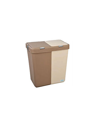 Motek Duo Laundry Basket Kirli Sepeti Bej MT-09