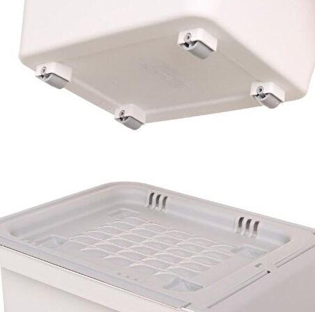 Motek MT04 Freebox 33 Litre Beyaz Gri Tekerlekli 3*33 Lt 3'lü Set Organizer