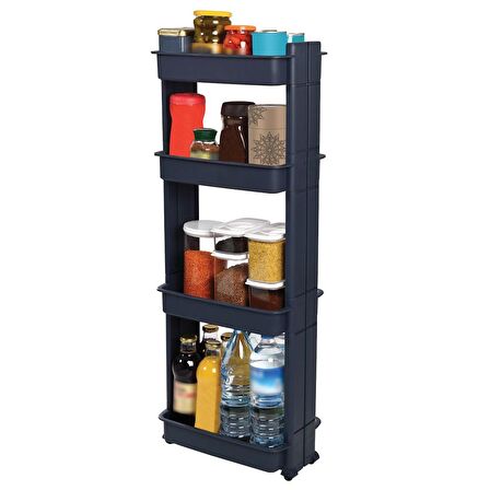 Motek MR-04 4'lü Raf Çok Amaçlı Dekoratif Modern Organizer Antrasit