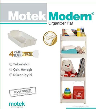 Motek MR-04 4'lü Raf Çok Amaçlı Dekoratif Modern Organizer Antrasit