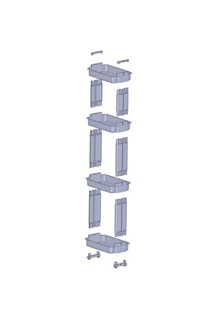 Motek MR-04 4'lü Raf Çok Amaçlı Dekoratif Modern Organizer Antrasit