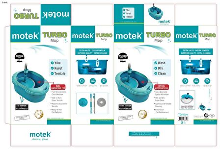 Motek Mt-50 Islak Kuru Su Sıçrama Önleyicili Turbo Disk Mop Set