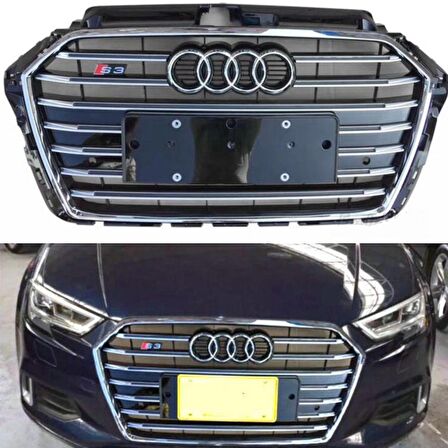 Audi a3 s3 ön panjur ızgara 2016+ 8v oem krom siyah - MAKYAJLI