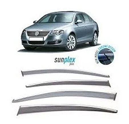 SUNPLEX  Vw passat b6 cam rüzgarlığı krom çıtalı 2006 / 2010 sunplex