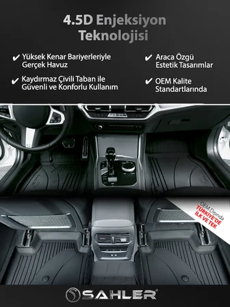 Nissan X-Trail E-Power 2022+ Uyumlu Sahler Araca Özel 4.5D Havuzlu Oto Paspas - X-Trail
