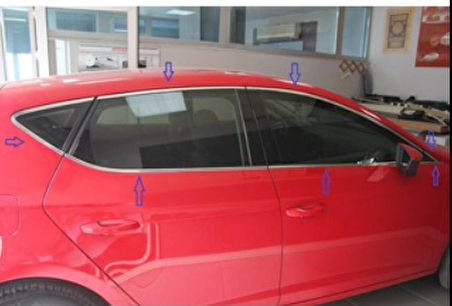 Seat Leon cam çerçevesi kenar çıtası krom tamtur 2013+