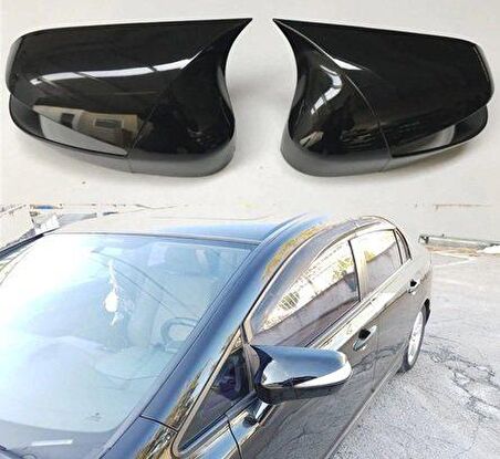 Honda civic fd6 uyumlu ayna kapağı batman yarasa piano black 2006 / 2011