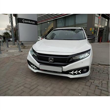 Honda civic fc5 ön sis gündüz drl led lambası farı 2019+ makyajlı 3 ok