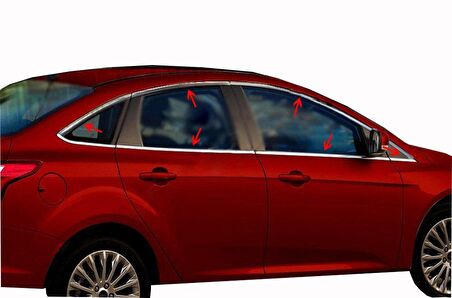 Ford focus 3 cam çerçevesi kenar çıtası krom tamtur 2011+ sedan