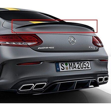 Mercedes w205 coupe bagaj üstü spoiler siyah boyalı