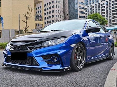 Honda civic fc5 için uygundur ön panjur ızgara ve far kaşları fc450 model 2016+