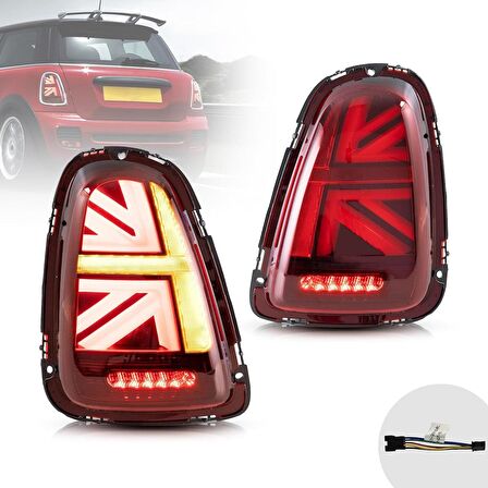 Mini cooper r56 stop lambası ledli british flag 2008 / 2014 kırmızı