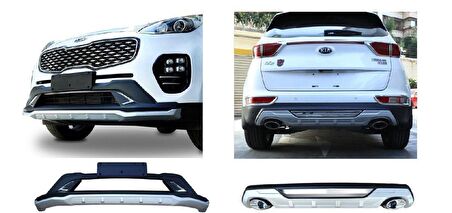 Kia sportage ön ve arka koruma difüzör 2016-20 çift çıkış egzoz