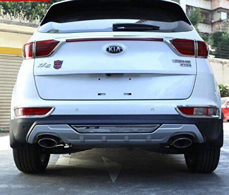 Kia sportage ön ve arka koruma difüzör 2016-20 çift çıkış egzoz