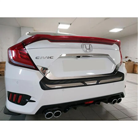 Honda civic fc5 uyumlu arka tampon koruma plastiği kaplama 2016+