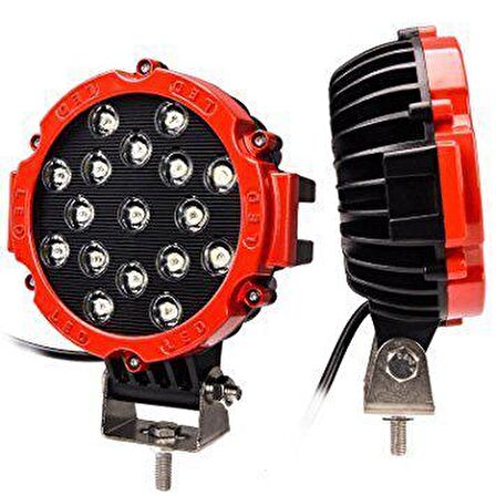 Off road sis lambası ledli 51watt 17 ledli kırmızı 4x4