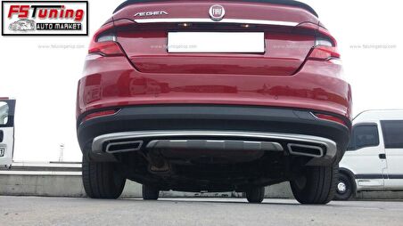 Fiat egea difüzör seti ön ve arka takım çift çıkış gri