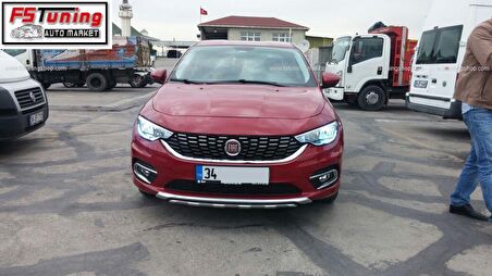 Fiat egea difüzör seti ön ve arka takım çift çıkış gri