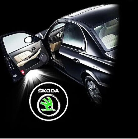 Skoda octavia kapı altı ışık lazer led logo hoşgeldin aydınlatma