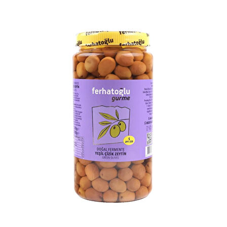FERHATOĞLU Yeşil Çizik Zeytin 1000 g.(pet ambalaj)